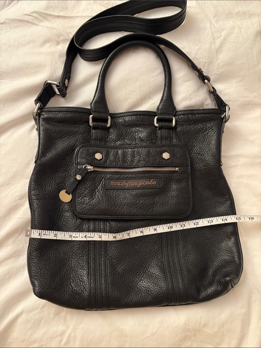 Marc by Marc Jacobs Black Pebbled Leather Satchel